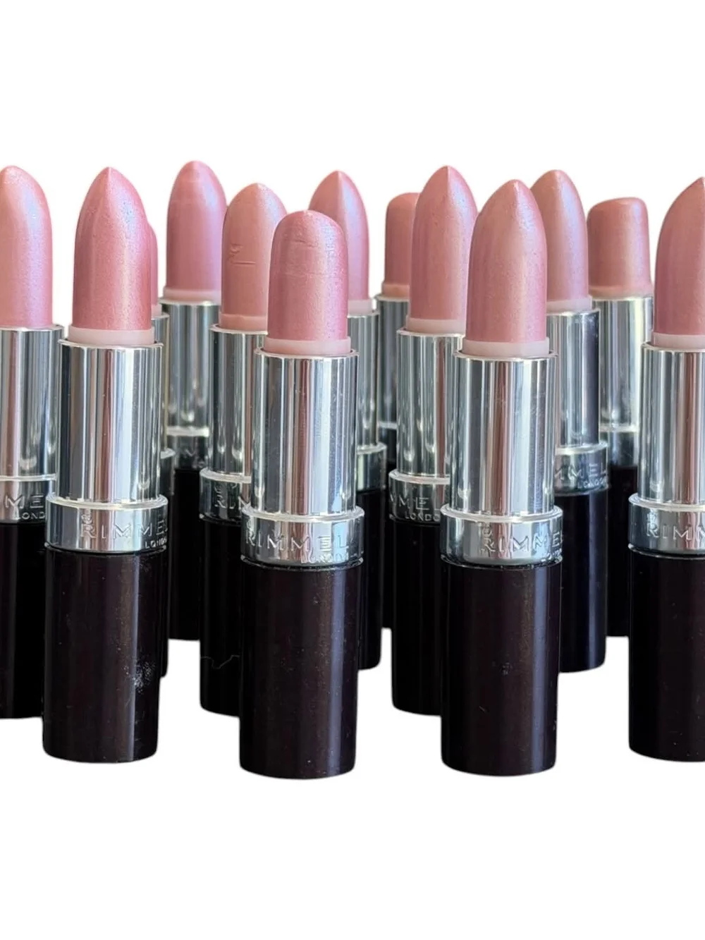 Lot of 15 Rimmel Lasting Finish Lipsticks - 002 Candy - Sanitized Testers